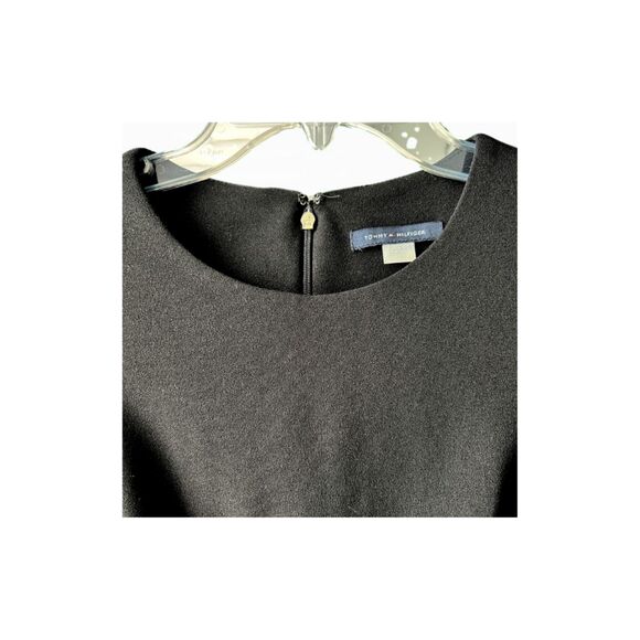 Tommy Hilfiger Short Sleeve Button Detail Black Sheath Dress Women’s Sz 2 - Picture 3 of 9
